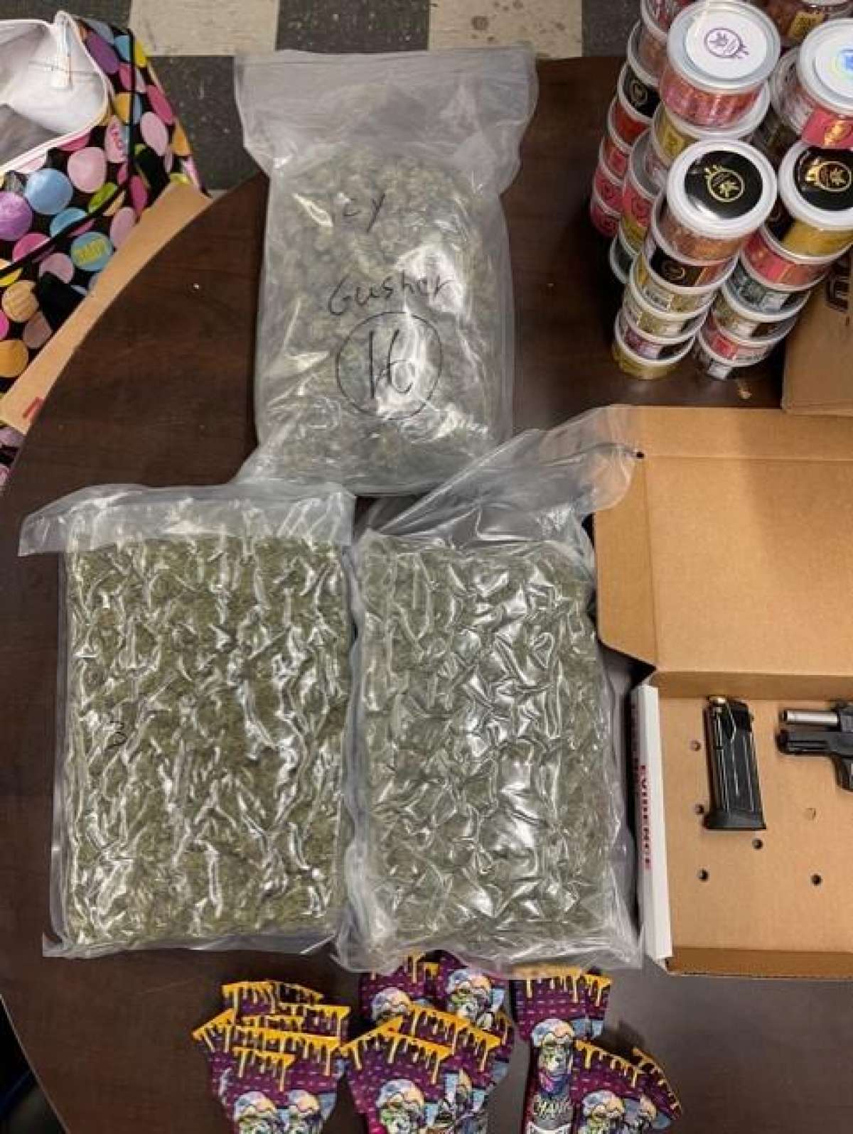 The items seized from a Bridgeport, Conn., business during a search warrant service on Monday, Aug. 16, 2021.