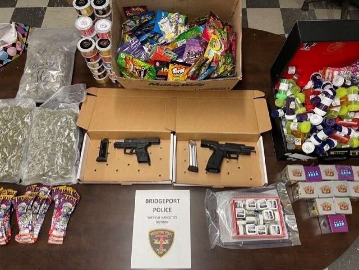 The items seized from a Bridgeport, Conn., business during a search warrant service on Monday, Aug. 16, 2021.