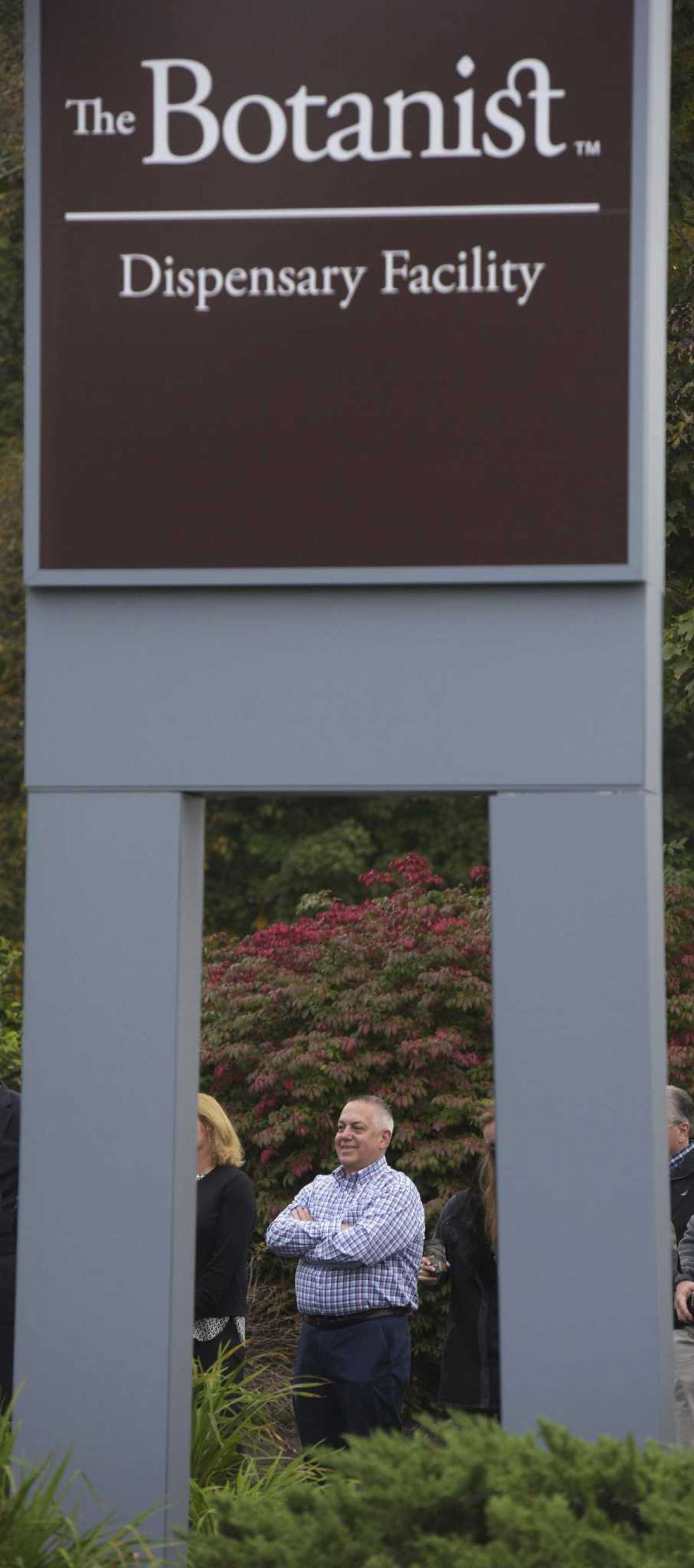 Anthony M. Rizzo Jr., president of Rizzo Corporation, during the opening ceremony for The Botanist, the new medical marijuana dispensary, on Mill Plain Road. Rizzo Corp. is owner of the building. Wednesday morning. October 13, 2021, in Danbury, Conn.