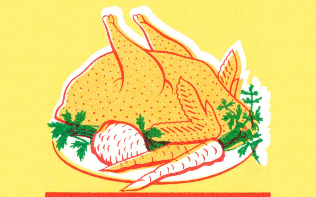 Thanksgiving turkey, root vegetables