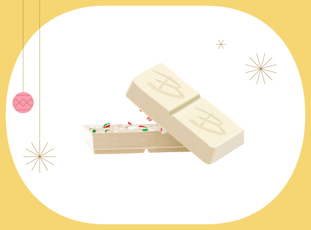 THC Candy Cane White Chocolate weed edibles by Bhang