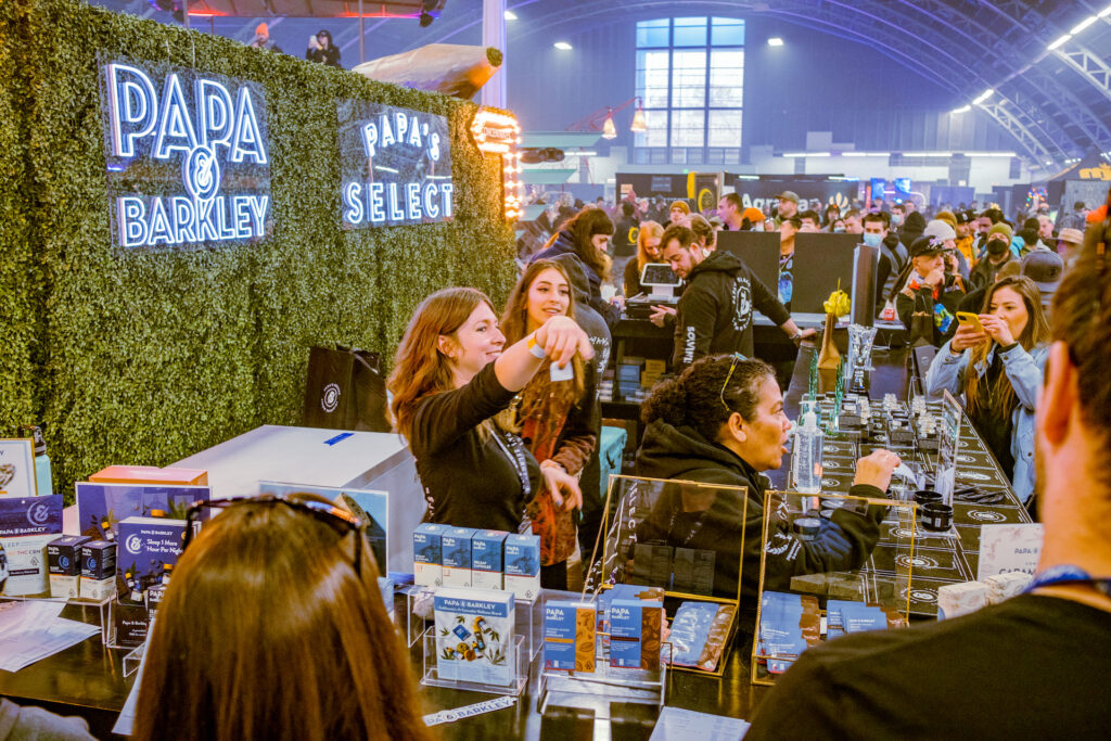 A photo of busy retail sales at The Emerald Cup 2021. (Photo by James Sakert, Courtesy The Emerald Cup)