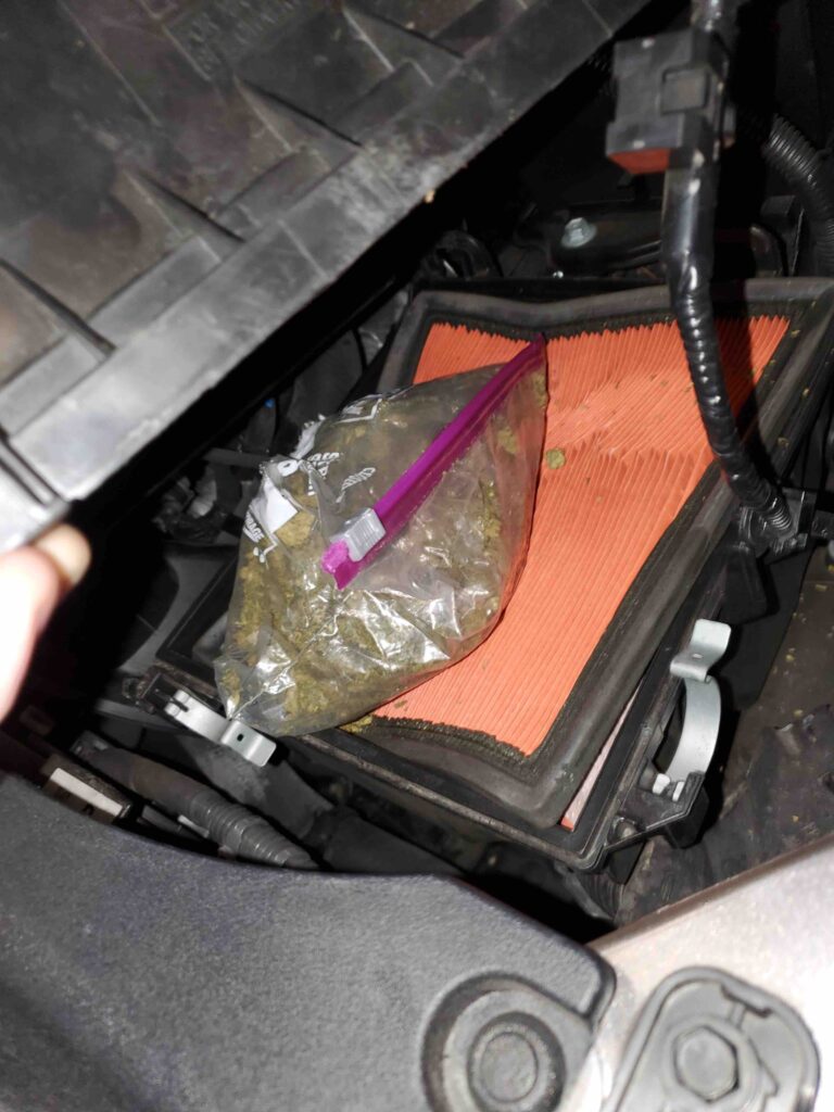photo-of-baggie-of-weed-in-car-engine