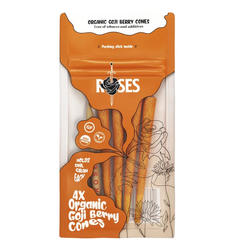 smoke roses goji berry cones rolling papers